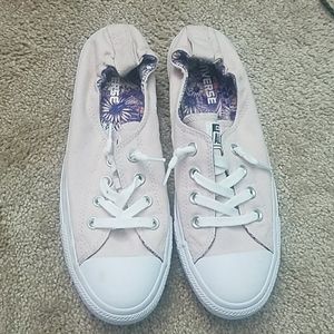 Pale pink converse slip-ons
